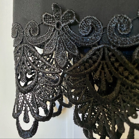 Honey Punch Black Slip Dress With Lace Trim - Picture 4 of 12